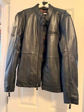 Harley-Davidson Black Leather Large Bomber Jacket